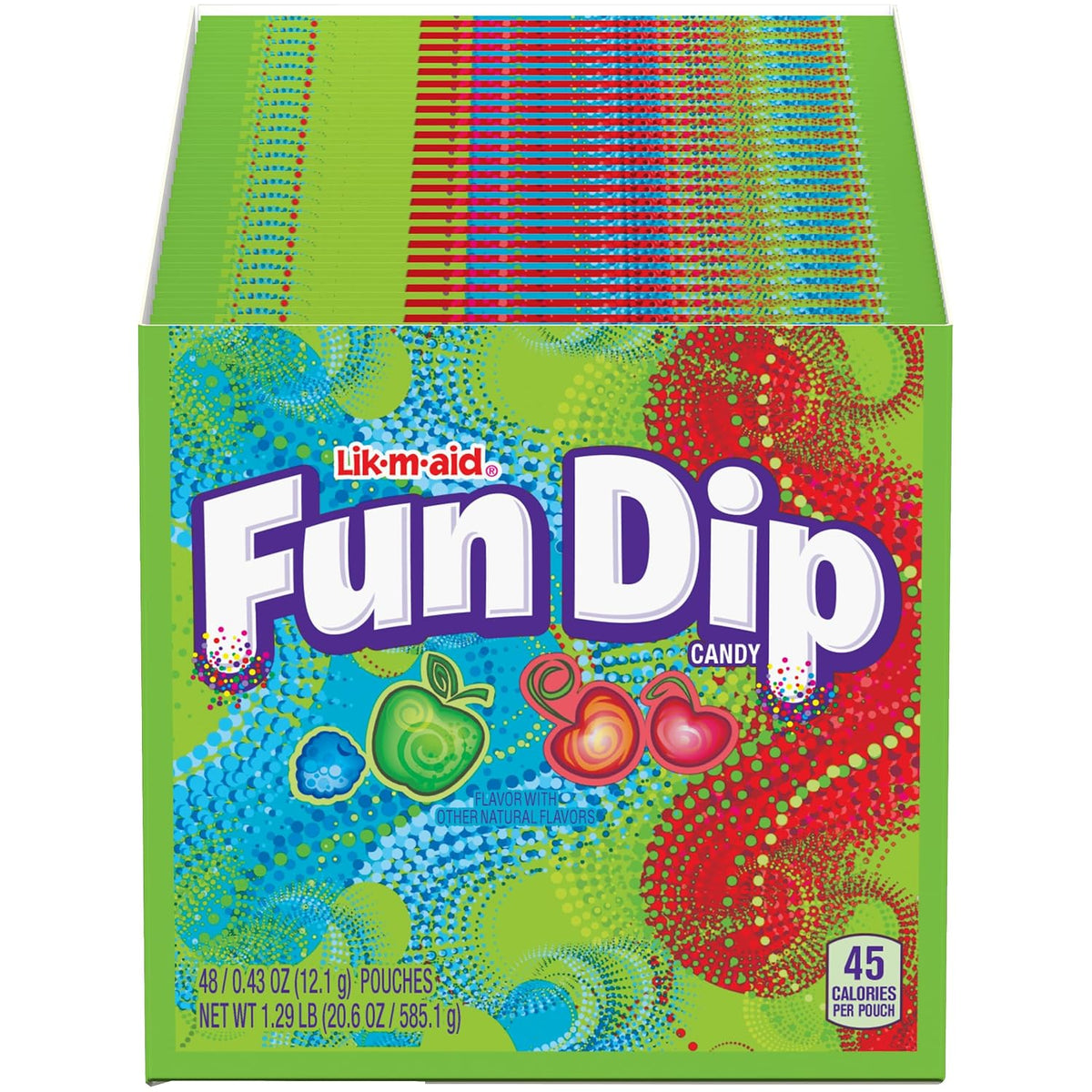 Fun Dip Assorted Flavors Party Pack, 48 Count, 0.43 oz Packets, Powdered Candy Sticks, Bulk Candy