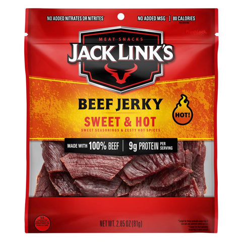 Jack Link's Sweet & Hot Beef Jerky 2.85 oz Pegged (Pack of 8)