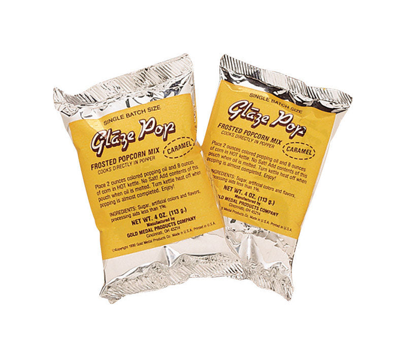Gold Medal Glaze Pop Caramel Popcorn 4 oz Pouch (Pack of 48)