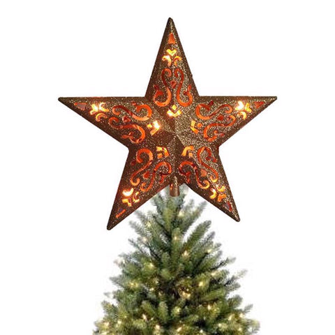 Celebrations Incandescent Assorted Glitter Star Tree Topper 9.75 in. (Pack of 6)
