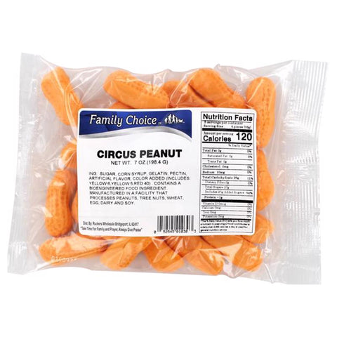 Family Choice Circus Peanuts Candy 7 oz (Pack of 12)