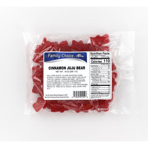 Family Choice Cinnamon Ju Ju Bear Gummi Candy 10 oz (Pack of 12)