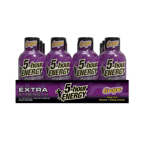 5-hour Energy Extra Strength Sugar Free Grape Energy Shot 1.93 fl. oz. (Pack of 12)