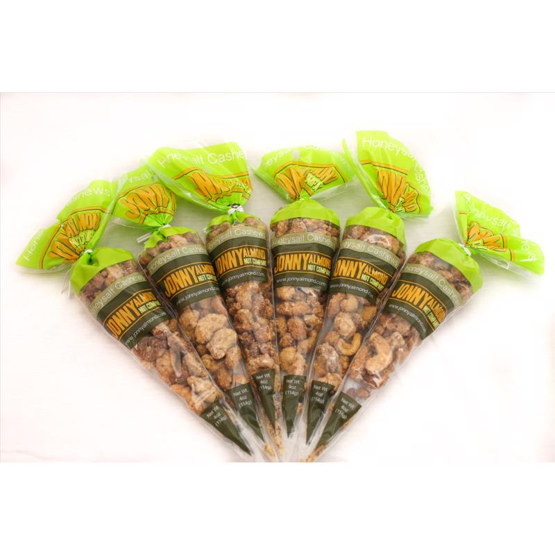 Jonny Almond Nut Company HoneySalt Cashews 4 oz Bagged (Pack of 12)