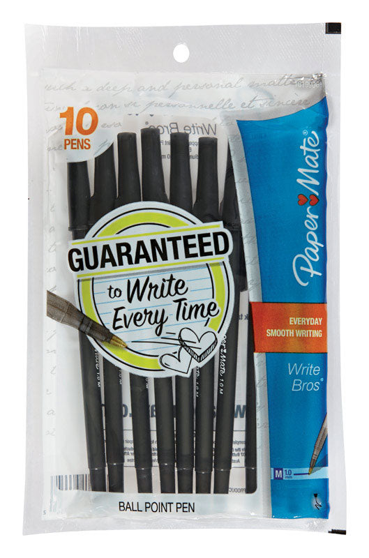 Paper Mate Write Bros Black Ball Point Pen 10 pk (Pack of 12)