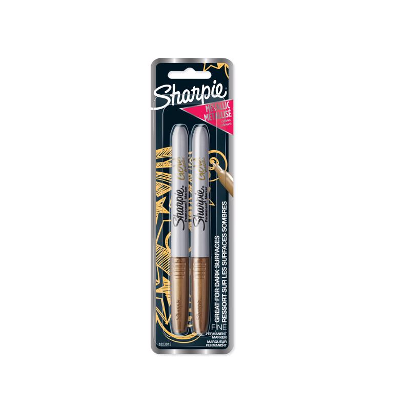 Sharpie Metallic Gold Fine Tip Permanent Marker 2 pk