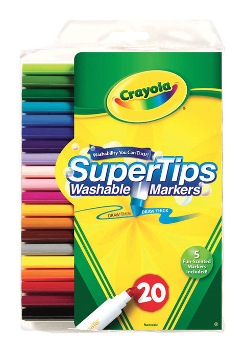 Marcadores Crayola SuperTips surtidos de punta fina, paquete de 20