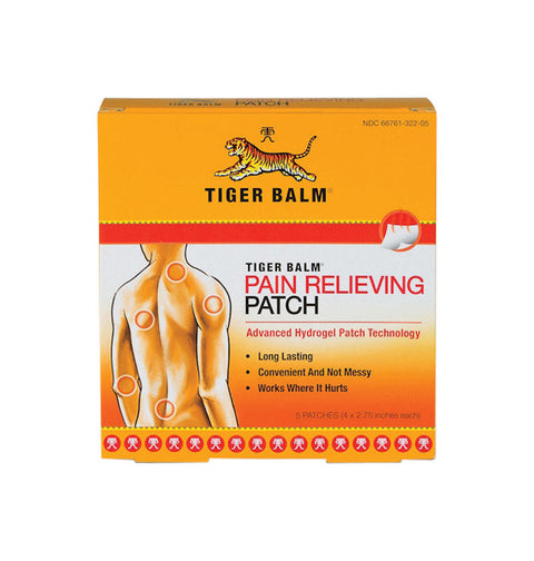 Parches para el alivio del dolor Tiger Balm, paquete de 5