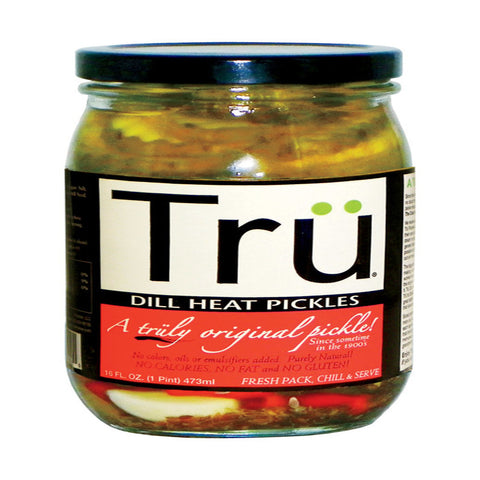 Tru Pickles Dill Heat Pickles 16 oz Jar (Pack of 6)