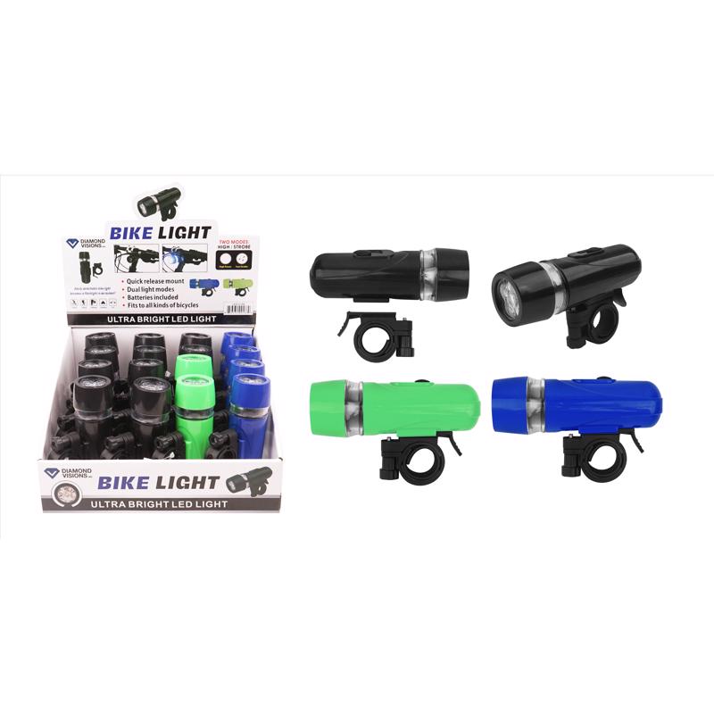 Diamond Visions Bicycle LED Flashlight Plastic 1 pk (Pack of 16)