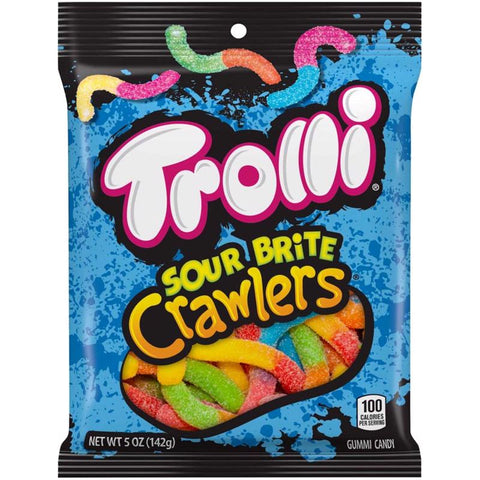 Trolli Sour Brite Crawlers Fruit Gummi Candy 5 oz (Pack of 12)