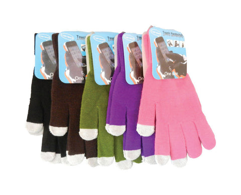 Diamond Visions One Size Fits All Acrylic Texting Assorted Gloves (Pack of 48)