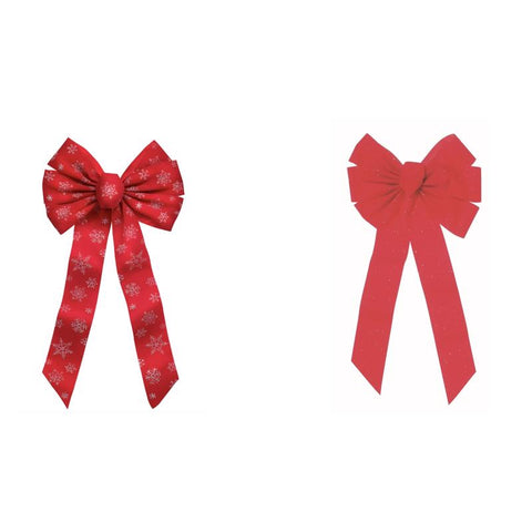 Holiday Trims Red/Silver Fancy Glitter Christmas Bow 12 in. (Pack of 12)