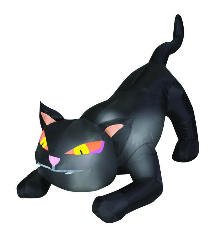 Gato negro inflable Gemmy Airblown de 4 pies, preiluminado con LED