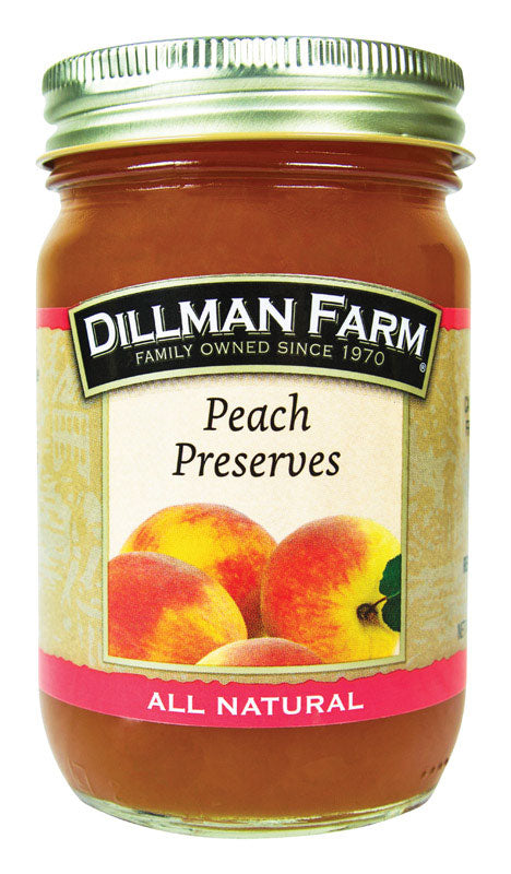 Dillman Farm All Natural Peach Preserves 16 oz Jar (Pack of 6)