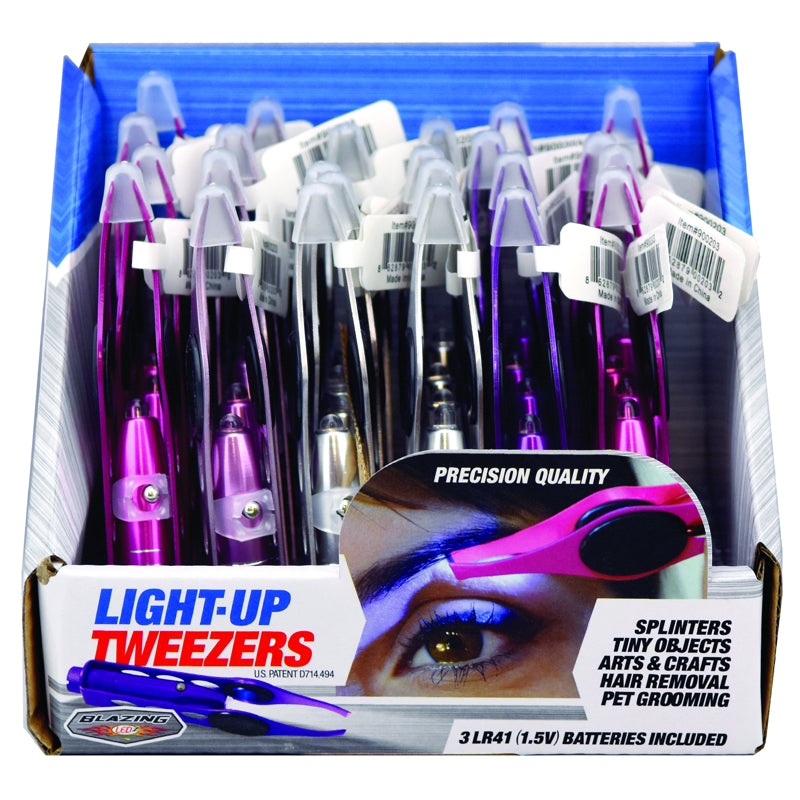 Blazing LEDz Assorted Light Up Tweezers 1 pk (Pack of 24)