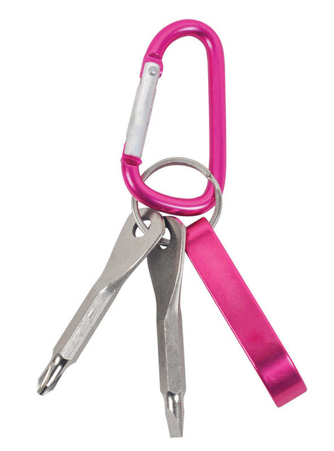 Home Plus Aluminum Pink Carabiner Key Chain (Pack of 12)