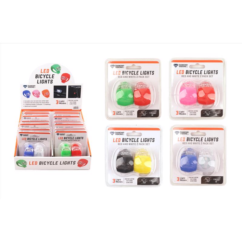 Diamond Visions Plastic Bike Lights Assorted (Pack of 12)