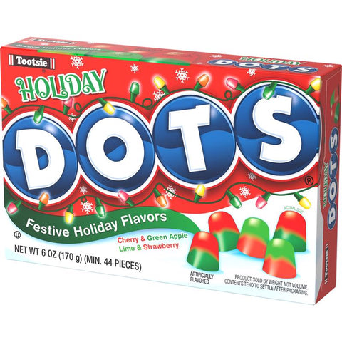 Dots Christmas Cherry, Lime & Vanilla Gumdrops 6 oz (Pack of 12)