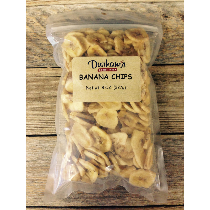 Durhams Dried Banana Chips 8 oz Bagged (Pack of 12)