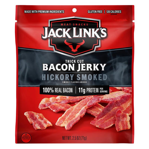 Jack Link's Hickory Smoked Bacon Jerky 2.5 oz Pegged (Pack of 8)