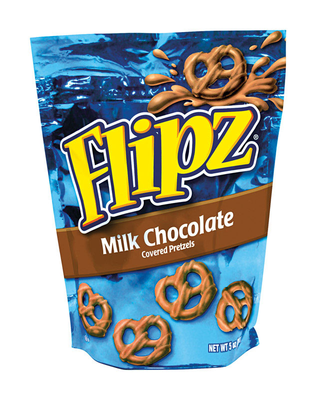 Flipz Milk Chocolate Covered Pretzels 5 oz (Pack of 6)