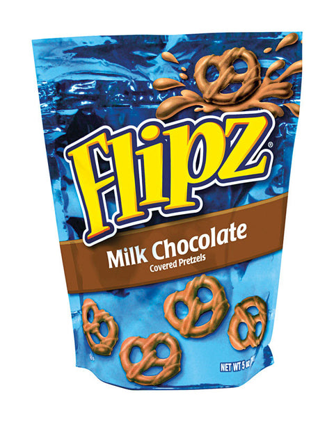 Flipz Milk Chocolate Covered Pretzels 5 oz (Pack of 6)