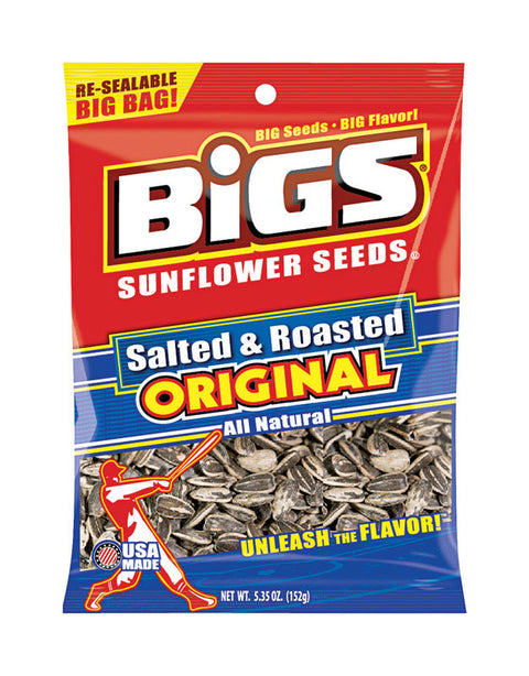 BIGS Salted and Roasted Sunflower Seeds 5.35 oz Pegged (Pack of 12)