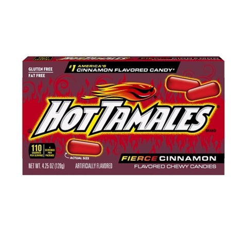 Hot Tamales Fierce Cinnamon Chewy Candy 4.25 oz (Pack of 12)
