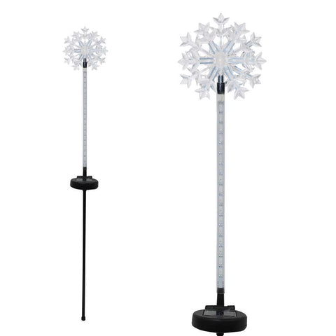 Alpine LED Solar Snowflake Garden Stake 33 in. Pathway Decor (Pack of 12)