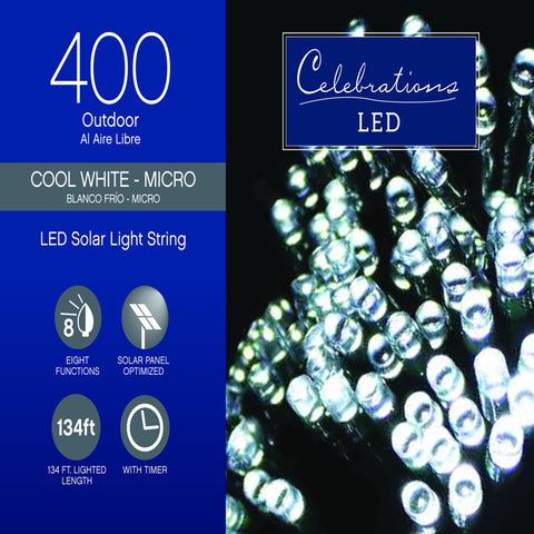 Luces navideñas de serie Celebrations LED Micro Blanco frío 400 uds. 134 pies.