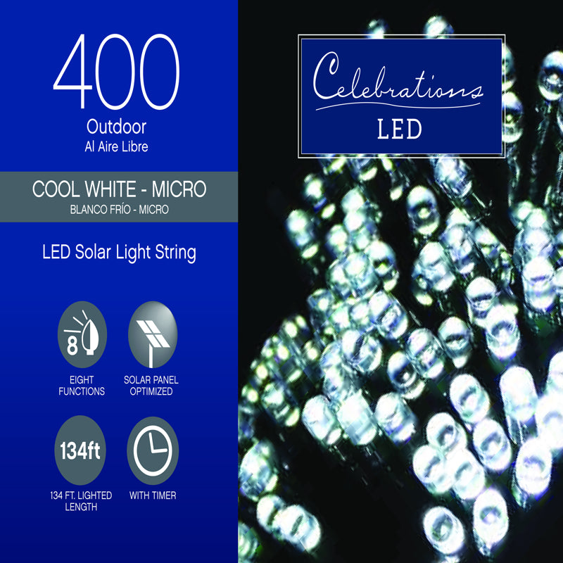 Celebrations LED Micro Cool White 400 ct String Christmas Lights 134 ft.