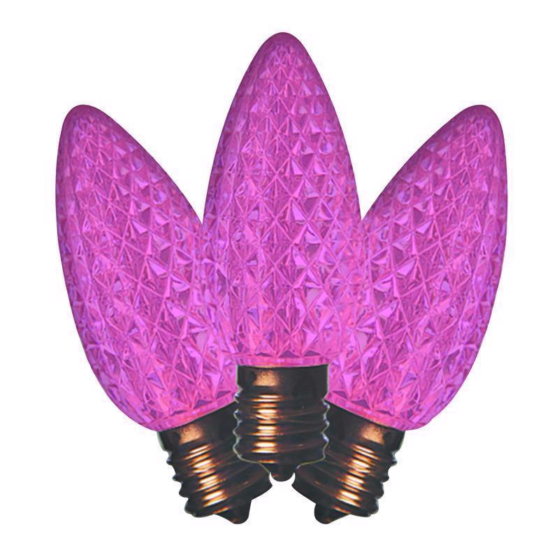Bombillas de repuesto LED C9 Holiday Bright Lights rosas, 25 unidades, para luces navideñas