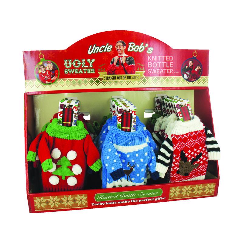 Uncle Bob's Christmas Ugly Bottle Sweater Polyester 1 pk (Pack of 24)