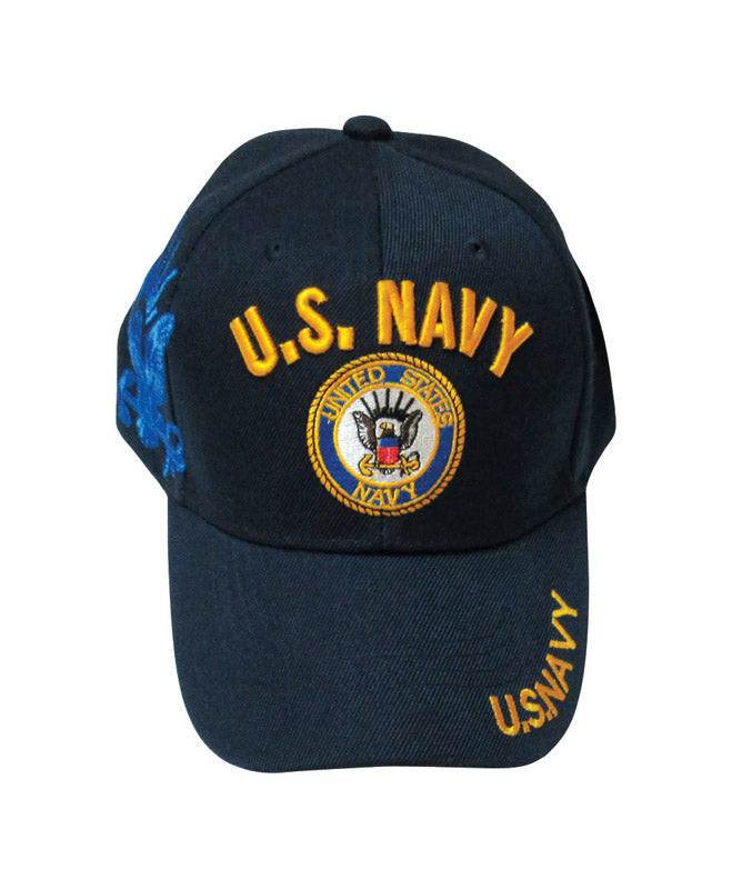JWM U.S. Navy Logo Baseball Cap Navy Blue One Size Fits All (Pack of 6)