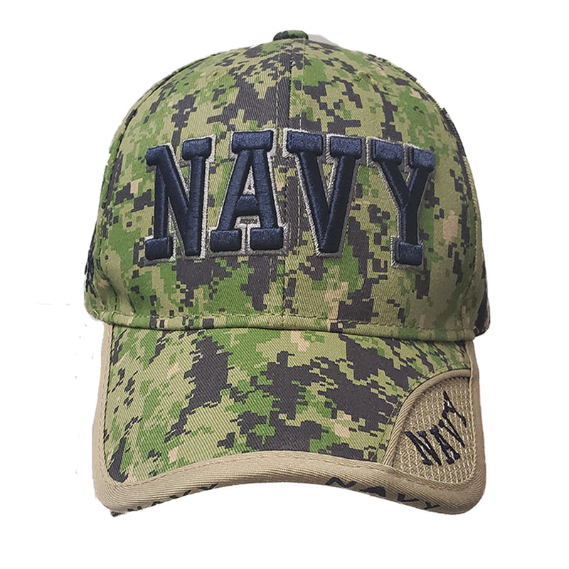 JWM U.S. Navy Logo Baseball Cap Digital Camo Green One Size Fits All (Pack of 6)