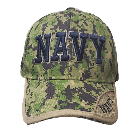 JWM U.S. Navy Logo Baseball Cap Digital Camo Green One Size Fits All (Pack of 6)