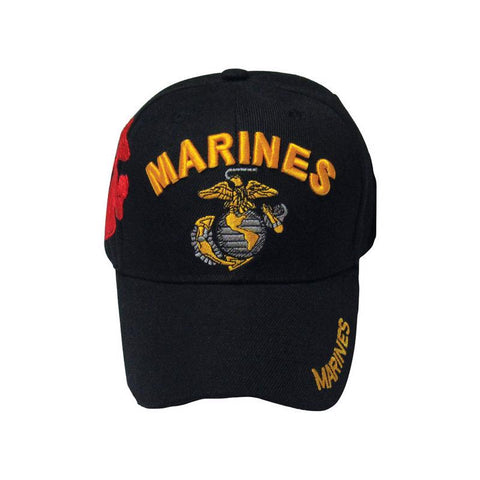 JWM U.S. Marines Logo Baseball Cap Black One Size Fits All (Pack of 6)