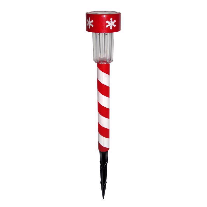 Sylvania LED Cool White Solar Powered Lighted Candy Cane Stake 14 in. Pathway Decor (Pack of 48)