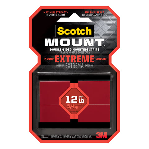 3M Scotch-Mount 3 in. L X 1 in. W Double-Sided Mounting Strips