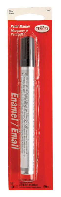 Testors Metallic Silver Enamel Paint Marker 0.3 oz (Pack of 6)