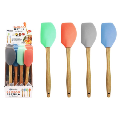 Home Plus Assorted Bamboo/Silicone Spatula (Pack of 20)