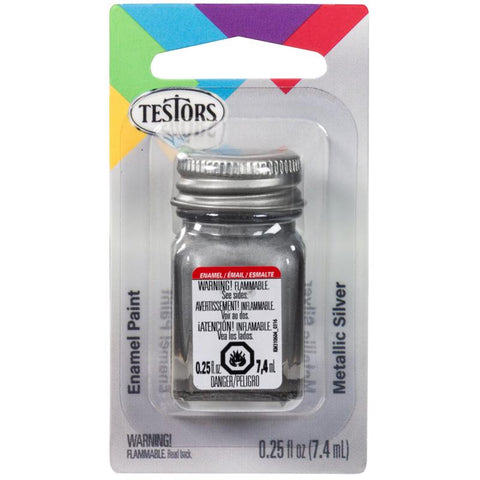 Testors Metallic Silver Hobby Paint 0.25 oz (Pack of 6)