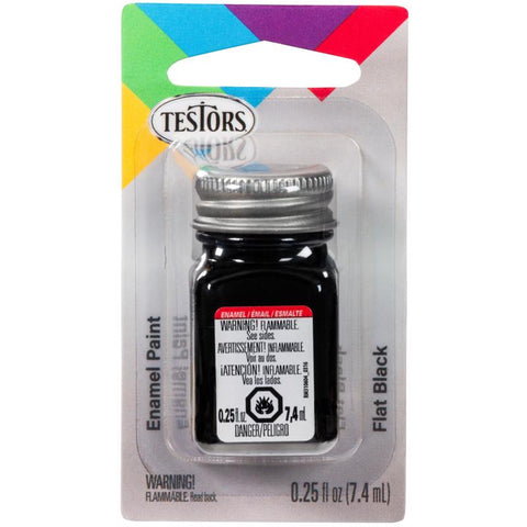 Testors Flat Black Hobby Paint 0.25 oz (Pack of 6)