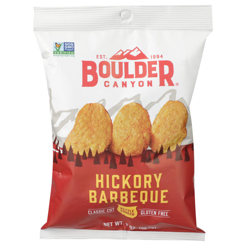 Boulder Canyon Hickory Barbeque Kettle Cooked Potato Chips 2 oz Pegged (Pack of 8)