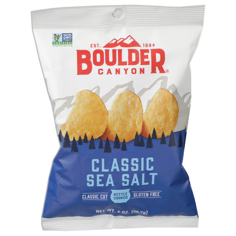 Boulder Canyon Sea Salt Kettle Cooked Potato Chips 2 oz Pegged (Pack of 8)
