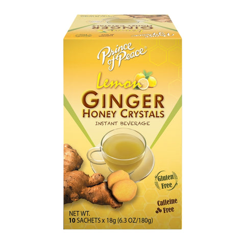 Prince of Peace Ginger Honey Crystals Lemon Tea Bags 10 pk (Pack of 6)