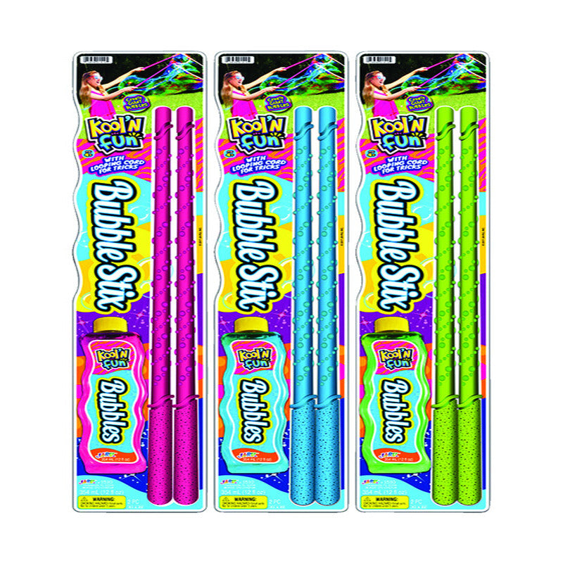 Ja-Ru Kool'N Fun Bubble Set with Wand Assorted 3 pc (Pack of 6)