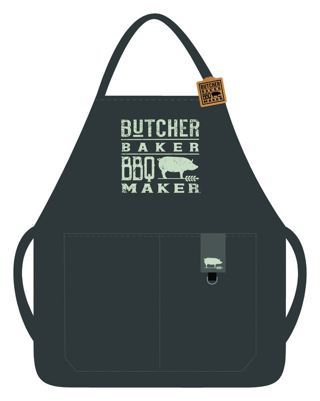 Open Road Brands Butcher Baker BBQ Maker 2 pocket Navy Canvas Apron (Pack of 4)