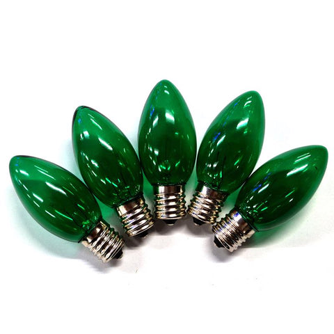 Bombillas de repuesto para luces navideñas Holiday Bright Lights Incandescentes C9 Verdes 25 uds. 0.08 pies